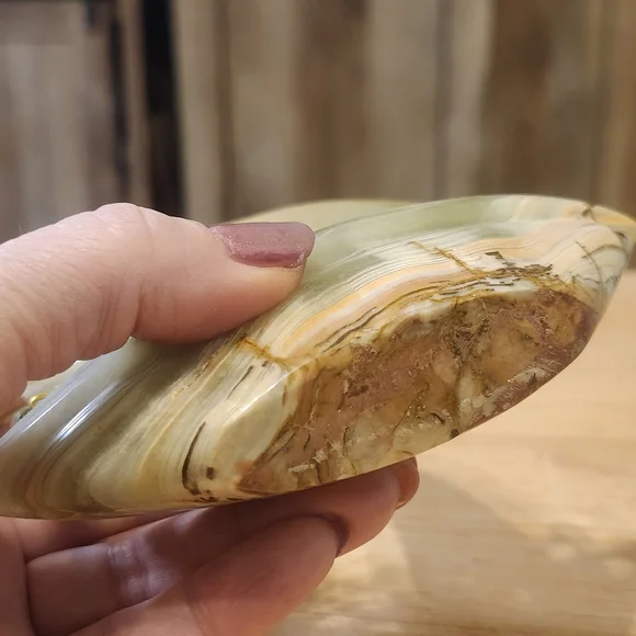 Vintage Natural Onyx Marble Curved Boat size  5" - Picture 5 of 8